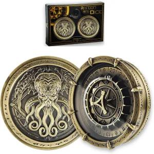 TRG 게임용 DND 주사위 스피너 1쌍 고블린 선물용 랜덤 세트 (02 크툴루 브라스)