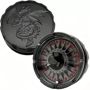 D20 룰렛 주사위 유니크 스피너 메탈 D 세트 던전 앤 드래곤 RPG 및 패스파인더 롤플레잉 게임 (블랙 레드