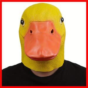 1Pc 노란색 오리 재미있는 마스크, 파티 댄스 공연 라텍스 헤드기어 소품에 적합
