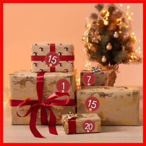 24/48/120개 크리스마스 어드벤트 캘린더 숫자 스티커 1-24 카운트다운 데칼 사무실 학교 파티 스크랩북용