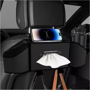 VCYOPN 카 백시트 정리함 후크 폰 홀더 및 컵 홀더가 있는 7-in-1 다기능 헤드레스트 보관함 휴대폰 스낵