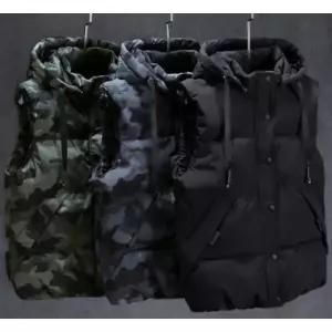 카모패션 남자 패딩조끼 8빅사이즈 후드 탈부착