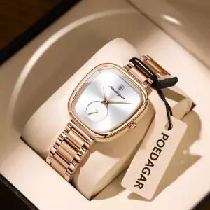 포에다가 오리지널 고급 여성용 손목시계 스테인리스 스틸 방수 쿼츠 시계 여성 패션 우아한