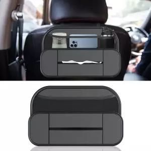 카시트 백 정리함 대용량 카 헤드레스트 컵 홀더 티슈 박스가 있는 오토 뒷좌석 보관 포켓 휴대폰 음료