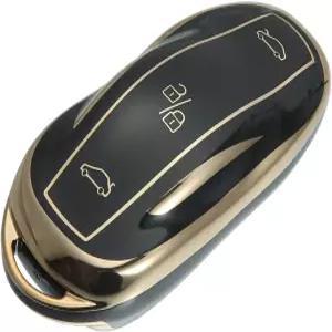 테슬라 모델 S Y 3 키 포브 쉘 프로텍터 키리스 블랙용 X 오토호 실리콘 스마트 케이스 커버