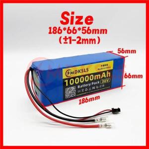신형 36V 10S3P 100000mAh 18650 배터리 팩 내장형 15A BMS, 전동 스쿠터 리튬 500W