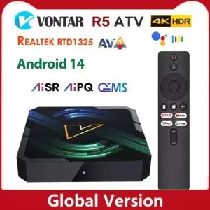 VONTAR R5 안드로이드 14 TV 박스 ATV Realtek1325 CPU A55 엣지 AI Mali-G57 GPU 지원 AI-PQ AI-SR HDR10+