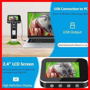 어린이용 현미경 - 소녀용 휴대용 돋보기 | 2.4인치 LCD 화면 1000X 미니 교육과학