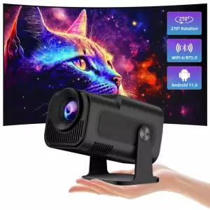 Salange HY320 미니 4K1080P 지원 안드로이드 11 프로젝터 LED 빔프로젝터 Wifi6 BT5 시네마 300ANSI