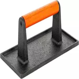 성모르 헤비 듀티 주철 그릴 프레스 8.7인치 x 4.3인치 렉캔젤 버거 베이컨 스매셔 나무 손잡이 블랙스톤