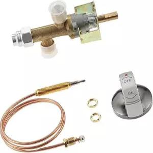 LPG 가스 벽난로 화재 구덩이 화염 고장 안전 제어 밸브 키트 열전대 67385/472966과 3/8인치 플레어 입구