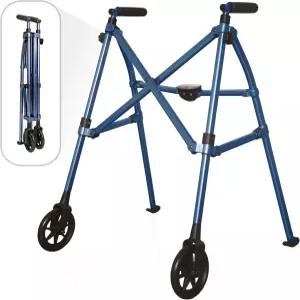 스탠더 스페이스 세이버 워커 노인 및 성인을 위한 경량 접이식 롤링 모빌리티 보조 장치 6인치 휠이