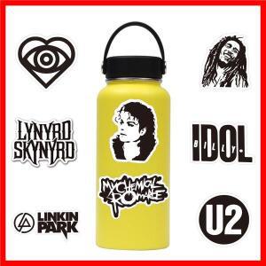 50PCS 록 음악 스티커 흰색과 검은 색 패션 밴드 낙서 Ipad 자동차 전화 기타 오토바이 스케이트 보드 수하