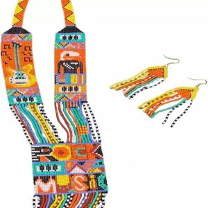 파브리카 크래프트 보호 씨드 비즈 주얼리 세트 핸드메이드 록 음악 기타 목걸이 및 귀걸이 발렌타인데이