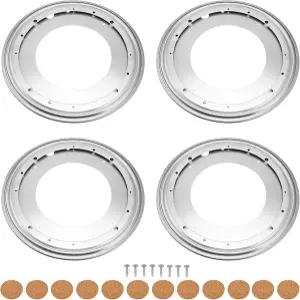 무클레이 4팩 12인치 레이지 수잔 하드웨어 코르크와 나사가 있는 5/16 두꺼운 회전 베어링 플레이트