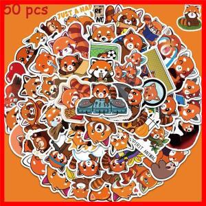 50pcs 귀여운 애니메이션 레드 팬더 스티커 방수 비닐 어린이 장난감 데칼 물병 스케이트 보드 전화 수하물