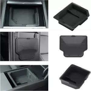 2025년 2026년형 Tesla Model Y Juniper의 조주트 센터 콘솔 정리함 - 3PCS 숨겨진 및 팔걸이 정리함(블랙)