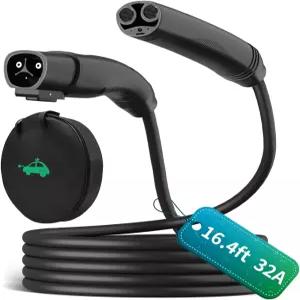 Tesla 충전기 32A 연장 코드 16.4피트 EV 충전 케이블 110-240V 모바일 커넥터 목적지 충전기와 호환 Model