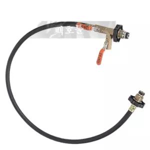 LPG 가스 충전 호스 공기배출 레버 부착 14mm지름 1m 나사식 가스통 결합