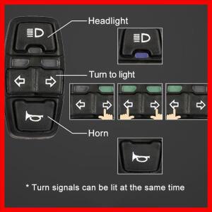 오토바이 헤드 라이트 경적 방향 지시등 스위치, Ebike 스쿠터 방수, 3 in 1, 36V, 48V