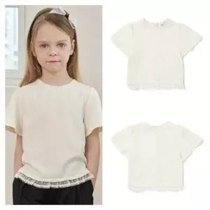 빈[BEEN]HP 여아 아이보리 반소매 요루 블라우스 BA22BL02IV PG