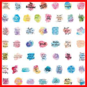50개의 다채로운 영감을 주는 긍정적인 단어 텍스트 스티커 DIY 다이어리 휴대폰 노트북 여행가방 동기 부