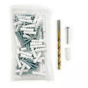 드릴 비트와 6 나사가 포함된 100개의 PCS 드라이월 앵커 키트. 50개의 + 나사 시트록 벽돌 신더 블록을