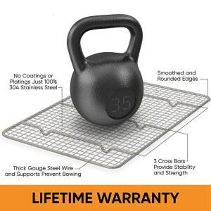 냉각 랙 및 베이킹 랙, 쿼터 시트 팬에 적합, 스테인레스 스틸, 와이어