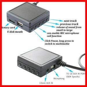 파이오니어 라디오 IP-BUS P99 P01 스테레오 블루투스 모듈 용 마이크 케이블이있는 5.0 AUX USB 음악 어댑