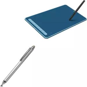 XP-펜 데코 LW와 호환되는 박스웨이브 스타일러스 펜 - 듀얼팁 정전식 파이버 팁 디스크 메탈릭 실버