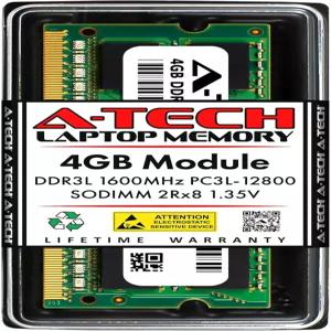 CT2KIT51264BF160B를 위한 A-Tech 4GB RAM 교체 DDR3/DDR3L 1600MHz PC3L-12800 (PC3-12800) CL11 SODIMM