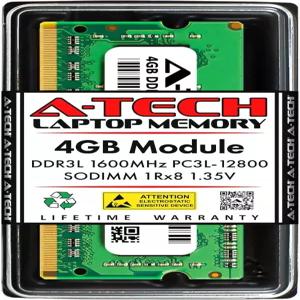 A-Tech 4GB RAM Replacement for Samsung M471B5173QH0-YK0 DDR3/DDR3L 1600MHz PC3L-12800 1Rx8 1.35V