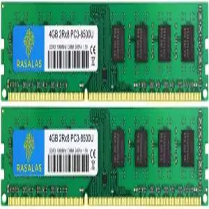 라살라스 8GB DDR3 키트(2x4GB) PC3-8500 1066MHz 우딤 램 2Rx8 1.5V CL7 데스크탑 컴퓨터 메모리 모듈