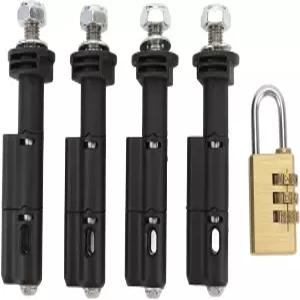 복구 보드용 마운트 핀 MaxTrax MKII LITE 및 미니 비밀번호 잠금 장치가 있는 4개 트랙션 보드 세트