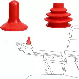 2개 휠체어 조이스틱 버튼 캡 컨트롤러 노브 블랙 및 레드 게이터 액세서리 커버 전동 모빌리티 스쿠터