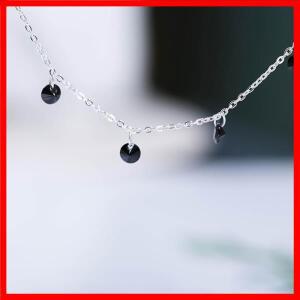 MIQIAO 흑요석 마노 발찌 체인 팔찌 다리 925 스털링 실버 여성 장식 Arge 여름 액세서리 최고의