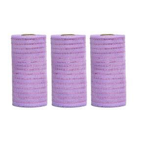JStnana 3롤 라이트 퍼플 데코 메쉬 리본, 롤당 6인치 x 30피트 메탈릭 포일 버랩 원단 봄 부활절 발렌타인데이 크리스마스 트리 화환 스웩 보우 만들기 DIY 공예
