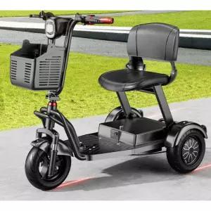 노인용 블랙 접이식 오토바이 스쿠터 카트 세발 전동차 전동