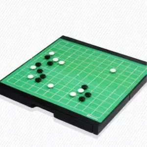 명인 휴대용 접이식 미니 바둑판 알 자석 바둑 소형 게임 어린이 기원용
