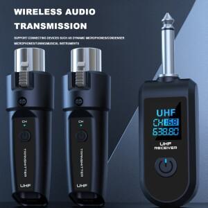 확장된 전송 범위와 골드 커넥터를 갖춘 다이나믹 마이크 일렉트릭 기타 베이스용 무선 신호 어댑터