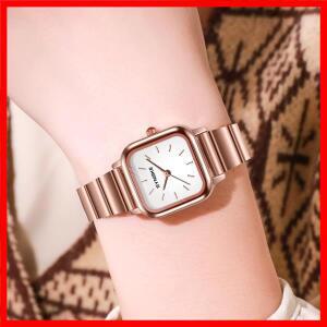 SYNOKE 여성용 패션 로즈 골드 심플 쿼츠 시계, 럭셔리 원피스, 스테인레스 스틸 방수 손목