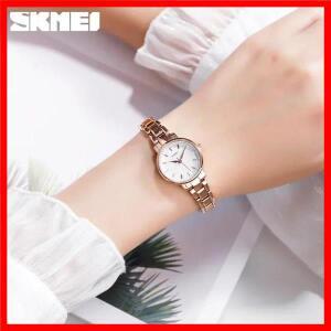 SKMEI 1410 손목 방수 스테인레스 스틸 시계, 럭셔리 몬트르 팜므 쿼츠 여성 패션