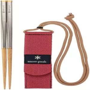 스노우 피크 와부키 8인치 젓가락 휴대용 슬리브 캠핑용 초경량 일본식 식기 일상적인 사용 및 야외용