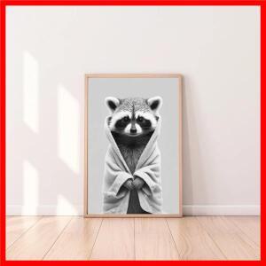 팬더 몽키 타이거 착용 목욕 가운, 추운 겨울 동물 포스터 인쇄, 재미있는 예술 벽화, 욕실 변기, 홈 데코