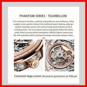 OBLVLO 남자 자동 시계 45mm 리얼 뚜르 비옹 기계식 손목 빛나는 방수 사파이어 해골 나비 걸쇠