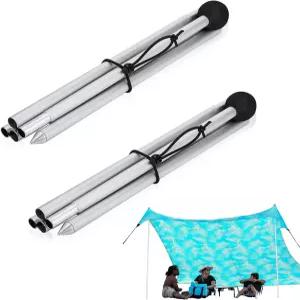 네소와 호환되는 2팩 교체 비치 텐트 폴 텐트용 휴대용 엑스트라 6.56피트 알루미늄 캐노피 접이식 네소
