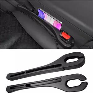 YTFRL 2 PCS 카시트 갭 필러 휴대폰 홀더가 있는 다기능 사이드 시트 스토퍼 정리함 낙하 방지를 위한 콘솔