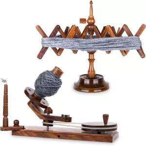 뜨개질용 앤티크 빈티지 나무 실 와인더 - 케이크 내추럴 볼 대용량 (로즈우드-콤보)