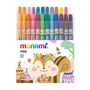 올드림 모나미 모니주 샤프식 색연필 24색 핑크 세트 신학기 준비물 이름표 견출지