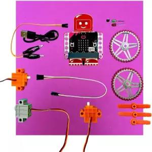 Lectrify 컴퓨터 과학 활동 번들 중급-고급 Bit Explorer 서보 전자 부품 및 골판지 로봇 제작을 위한 빌딩